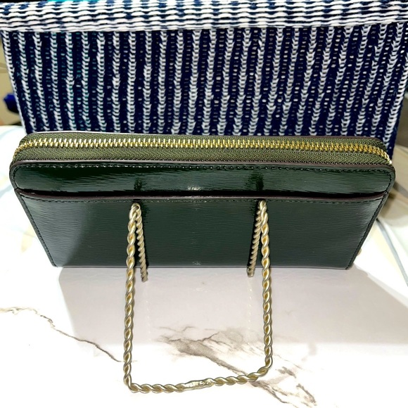 Kate Spade Bixby Place Neda Patent Leather Zip Around Wallet, Spruce Green - Picture 7 of 16